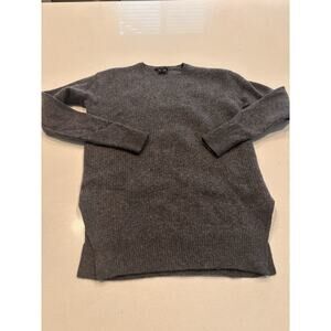 Theory Medium Side Slit Thick Gray Cashmere Sweater Medium